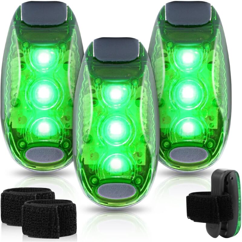 3er-Set LED-Blinklichter für Schulranzen – Sicherheitsclip – Blinklicht für Kinder – Reflektoren – Schulranzen – Kinderwagen – Lauflicht – Rucksack –
