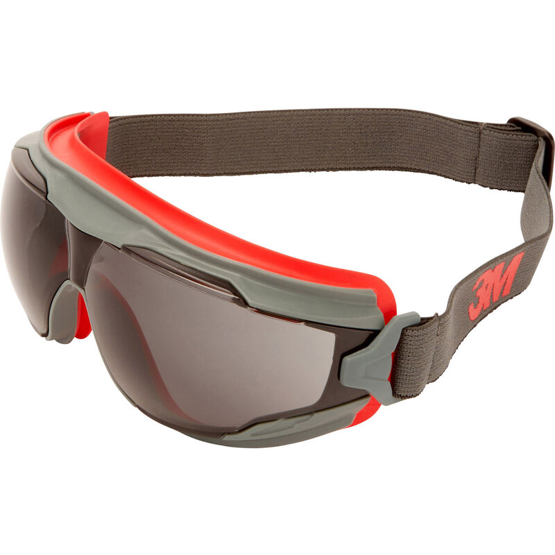 Goggle Gear 500 GG502SGAF Vollsichtbrille mit Antibeschlag-Schutz Rot, Grau en 166 din 166 - 3M