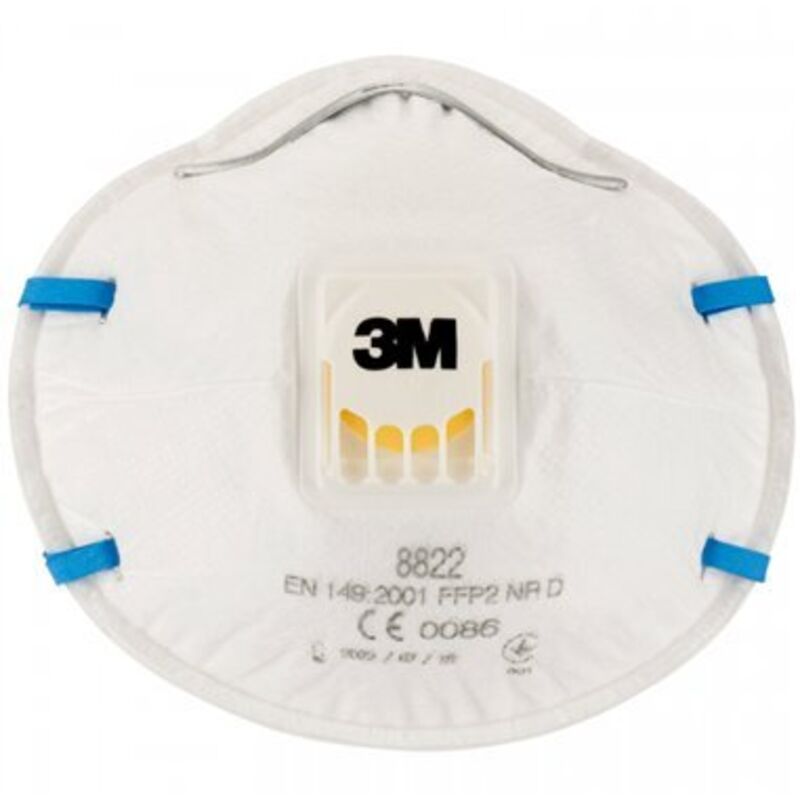 3M 8822C3, FFP2 Atemschutz-Maske für Handschleifen und Elektrowerkzeugarbeiten – Atemmaske mit Schutzstufe FFP2 und 3M Cool Flow Ventiltechnik – 3