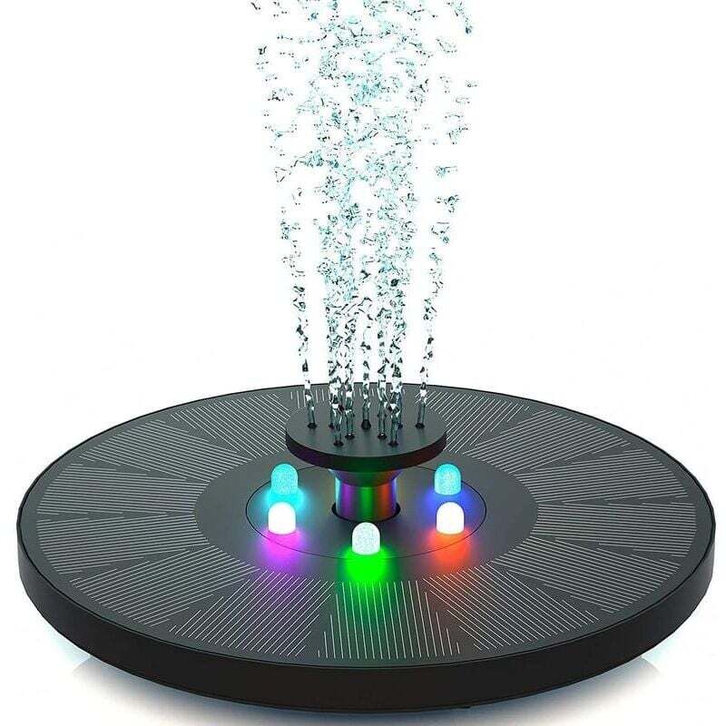 3W Solarbrunnen - Solar Teichpumpe mit led Licht - Für Gartenteich oder Springbrunnen