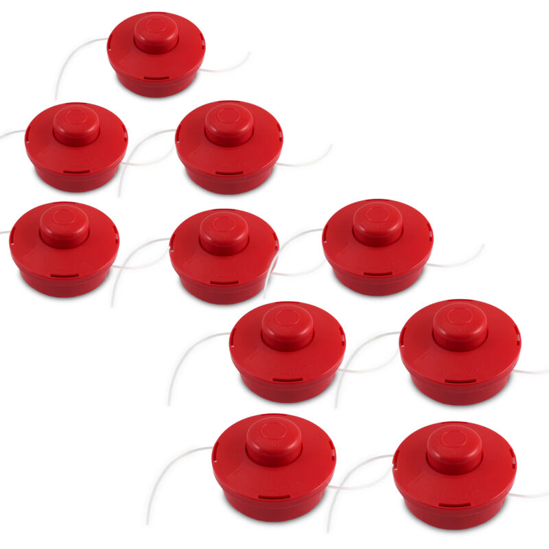 10 Stück Set Doppelfadenkopf für 4in1 Benzin Heckenschere Motorsense Rasentrimmer