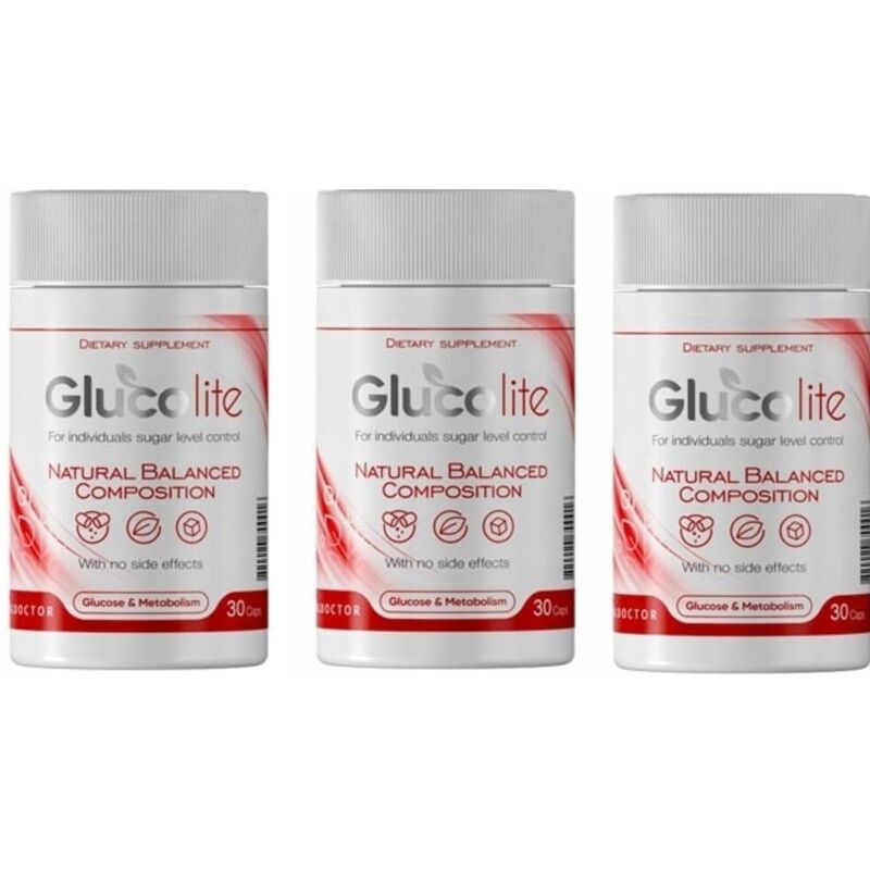 3x Glucolite - Nahrungsergänzungsmittel zur Unterstützung der Regulierung des Zuckerspiegels, 30 Kapseln
