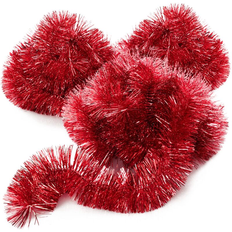 3X Weihnachtsgirlande – Tannengirlande für die perfekte Weihnachtsdekoration – Weihnachtsdekoration – 230 cm – Rot