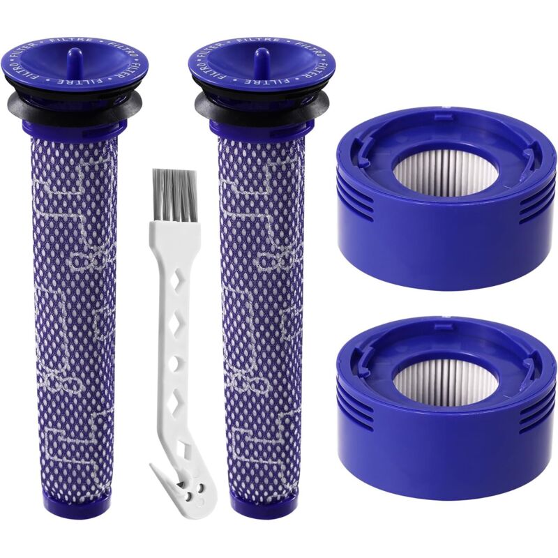 4 Filterzubehör für Dyson V8 V7, 2 Nachfilter und 2 Vorfilter anwendbar für Dyson V7 V8, 1 Reinigungsbürste, Dyson V8 Filterersatzteile können die