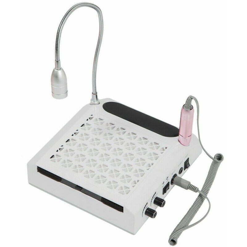 4 in 1 80W Modisch Nagelfräser Elektro Nagelbohrmaschine mit Staubsauger Set Nagelbohrer Set led Lampe