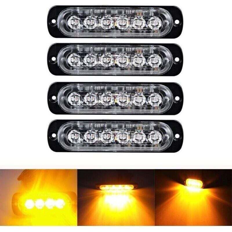 4-LED-Bremslichtleiste mit Blitzfunktion für PKW, 12V 24-Wege-Blinklicht für PKW, XU, Nutzfahrzeuge, Boote, Anhänger, KZQ - KZQ