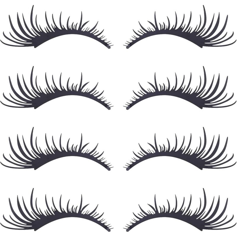 4 Paar 11x25cm Wimpern Auto Scheinwerfer Aufkleber Auto Styling Schwarze Wimpern Fahrzeugkörper Aufkleber Windschutzscheibe Aufkleber Für Fahrzeug