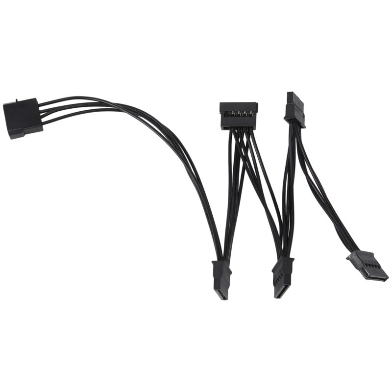 Tlily - 4-poliges IDE-auf-5-Port-Molex-Stromkabel mit mehreren SATA-Anschlüssen, 18 awg, für PC-HDD-SSD-Festplatte