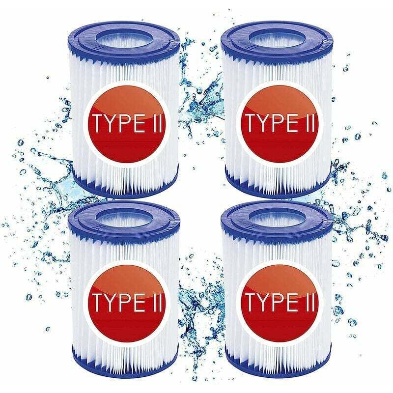 4 Schwimmbadfilterkartuschen Typ II – für Bestway Typ II – Passend für Bestway 58383 58387 – Filterkartusche für Bestway Schwimmbad 530/800 gal/h.