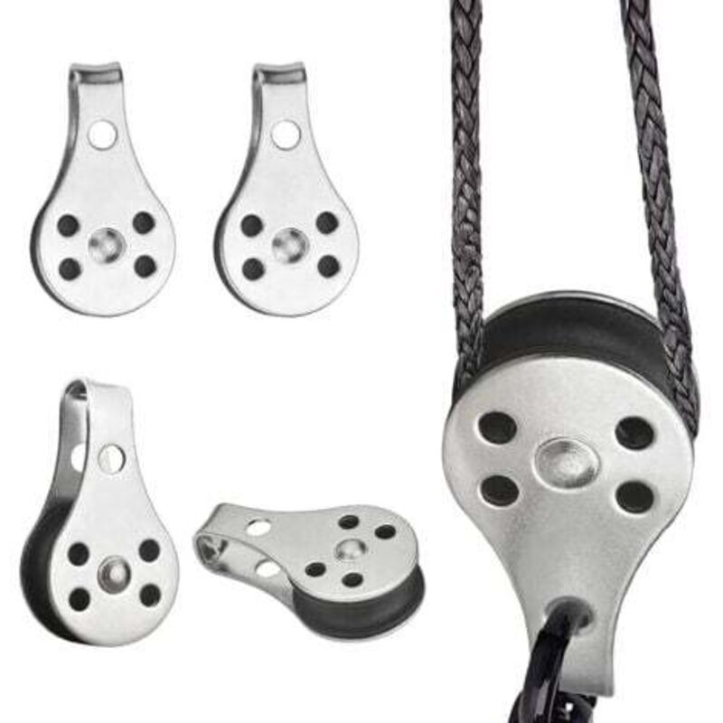 4 STK. Edelstahl Seilrolle, Bootsrolle 25mm, Kabelrolle, Solide Heberolle, Drehbare Seilrolle, Hakenrolle für Kanu, Kajak, Marine