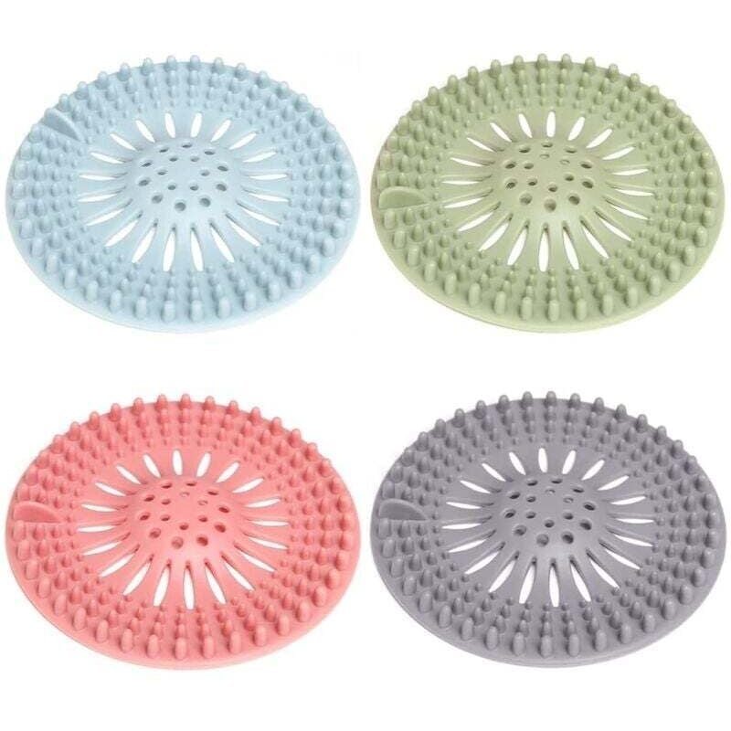 4 Stück Abflusssieb Silikon Abflusssieb Dusche Haarfänger Badewanne Abflussabdeckung für Badezimmer Badewanne Küche