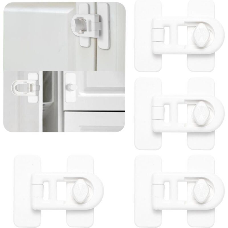 4 Stück Baby Türschloss, Kindersicherung Schrankschloss Schubladenschloss Kühlschrankschloss Babyschutz für Schränke Schubladen Backofen Kühlschränke