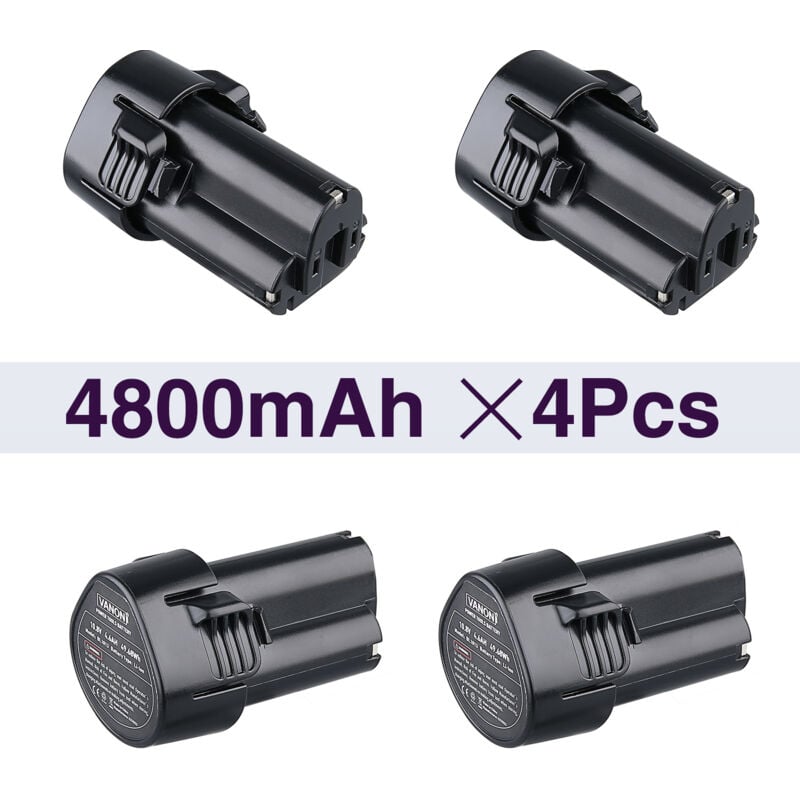 Pdstation - 4 Stück BL1013 4,8Ah 10,8V Lithium-Ionen Ersatz für Makita 10,8V Akku BL1013 BL1014 DF030D DF330D LCT203W TD090D Kompatibel mit Makita