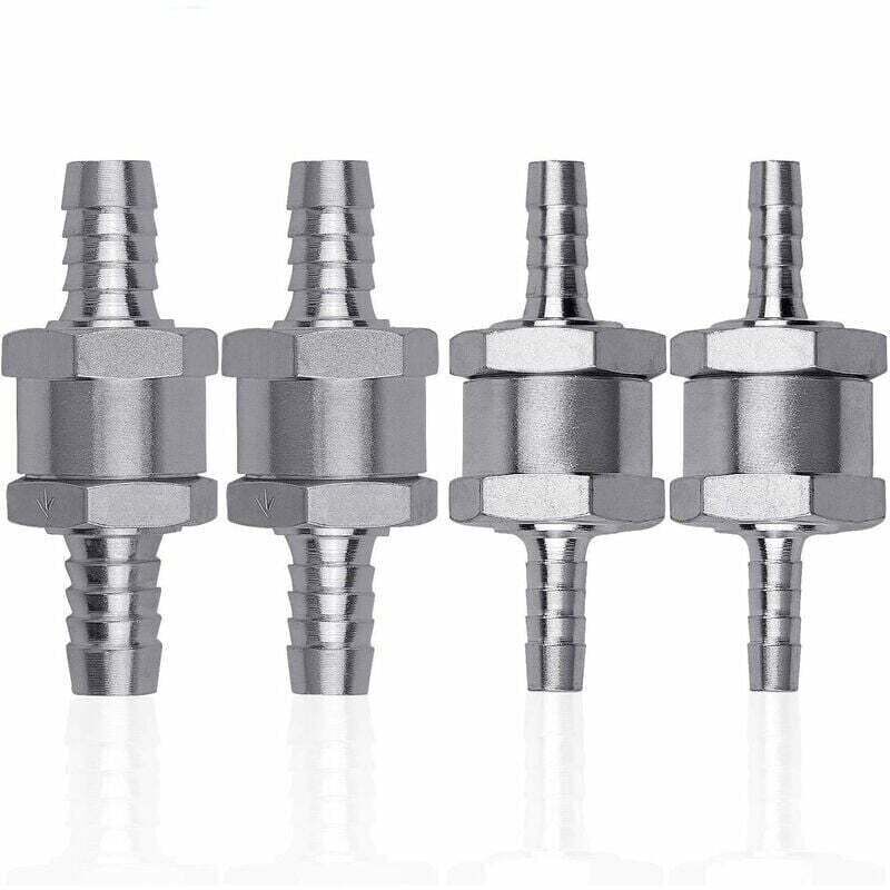 4 Stück Diesel-Rückschlagventile aus Aluminiumlegierung, 6/8/10/12 mm Kraftstoffventile mit Pfeil für Benzin-, Diesel-, Auto-, Boot- und