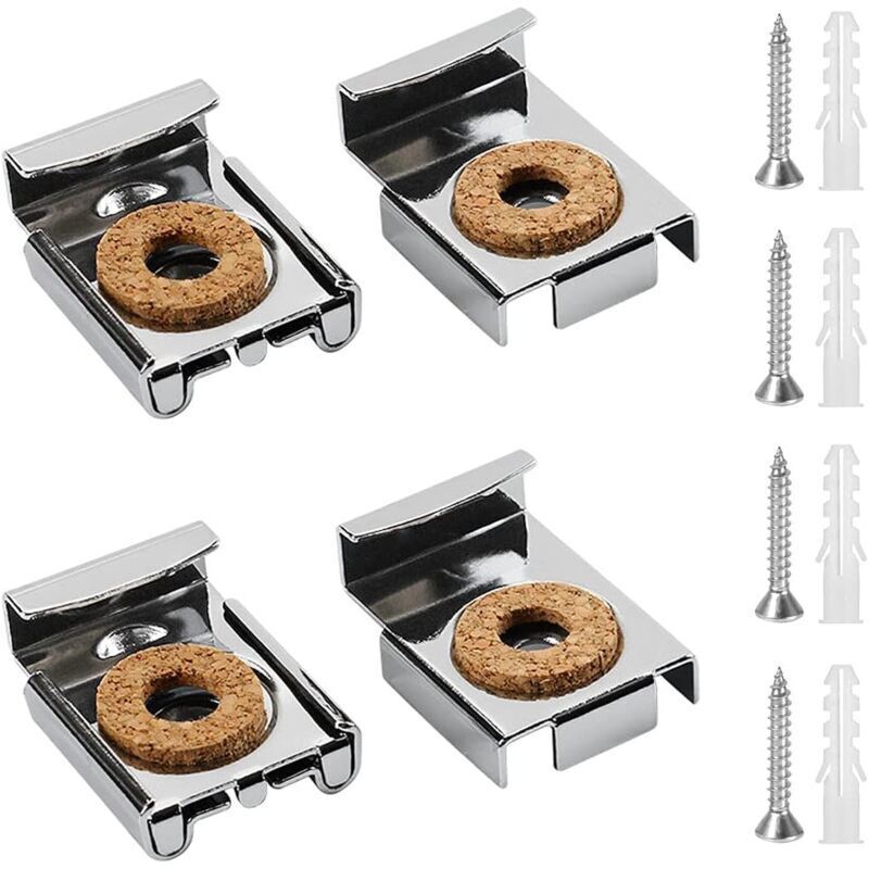 4 Stück Feder-Spiegel-Clips, Spiegel-Hänge-Clips, Spiegel-Klemmbefestigung, Spiegelhalterungen mit Bolzen und Schrauben für die Spiegelbefestigung,