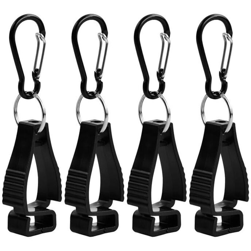 ZVD - 4 Stück Handschuhhalter-Clip, rutschfest, Arbeitshandschuh-Clip, Halter, Handschuh-Clip mit Karabinerklemme, Sicherheits-Arbeitsschutz-Clip für