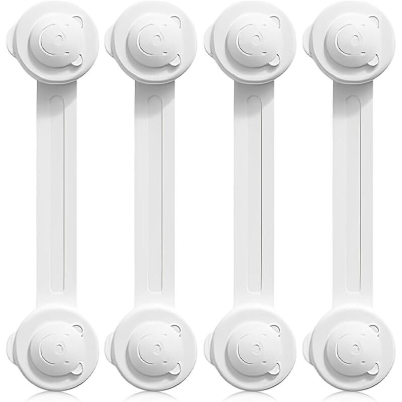 4 Stück Kindersicherungen für Schränke und Schubladen, Schubladensicherungen für Türen, Schränke, Kühlschränke und Schubladen mit starkem Kleber,