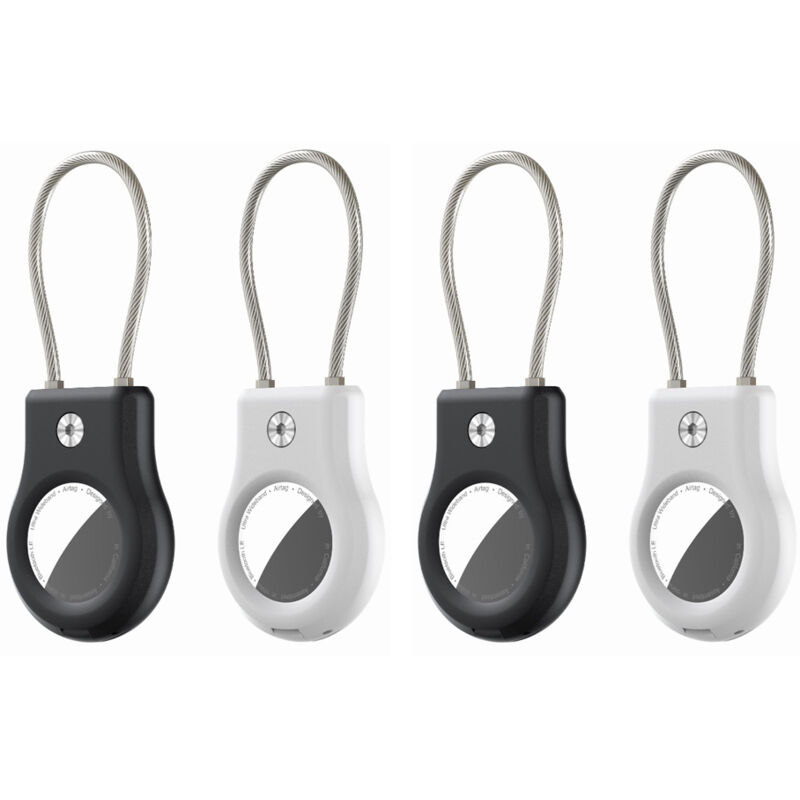 Longziming - 4 Stück kompatibel mit Apple AirTag Secure, Anti-Drop-Sicherer Halter mit Kabel für Apple AirTag, wasserdichte Hüllen mit Kabel,