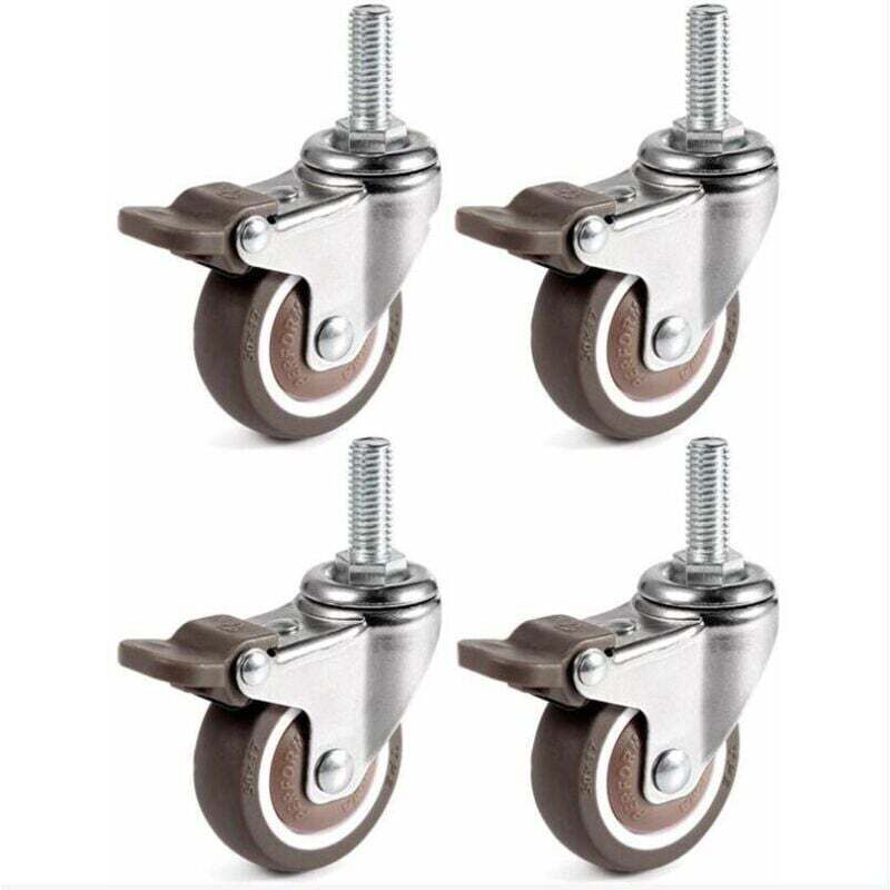 Ymyny - 4 Stück Lenkrollen, 25 mm M6 x 15 mm Stangenmöbelrollen für Trolleys mumu