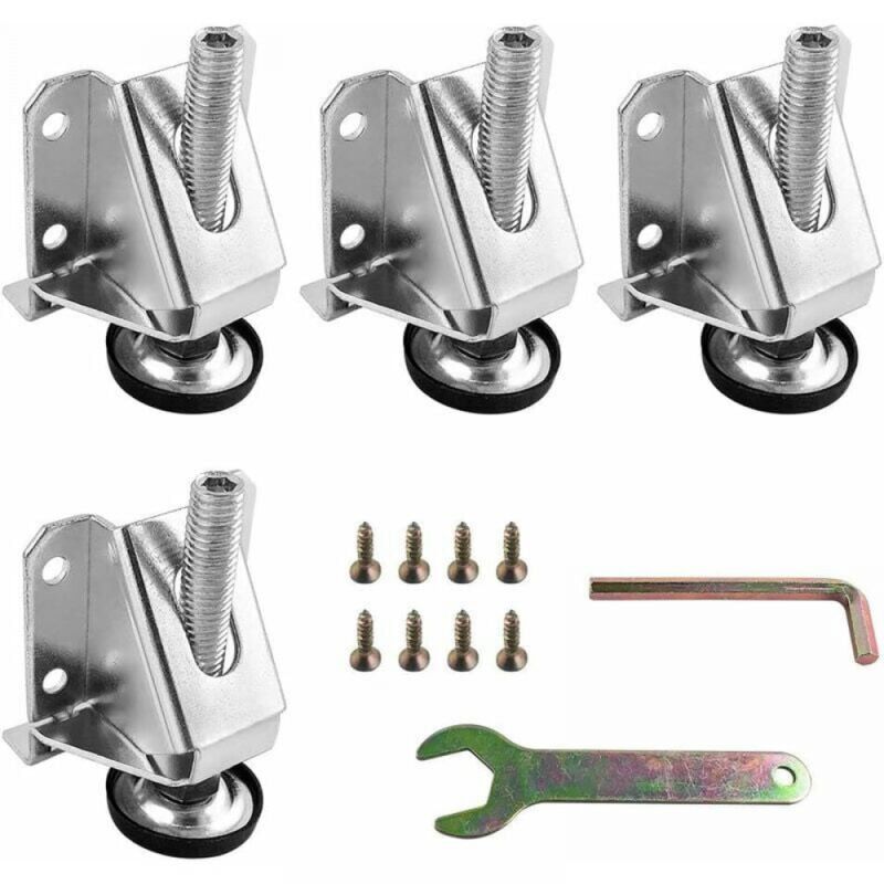 Cyslmuk - 4 Stück M10-Nivellierfüße, robuste Nivellierfüße aus Stahl mit Kontermuttern, M10 verstellbare Möbelbeine für Tische, Schränke, Regale,