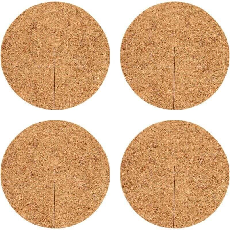 XVX - 4 Stück Pflanzenschutzscheibe, Segeltuch, Mulch, Kokosmulch, Hanf, Kokosmatte, Pflanzen, Kokosnuss, Kokosfaser, Scheibe, Pflanzenschutzmatte,