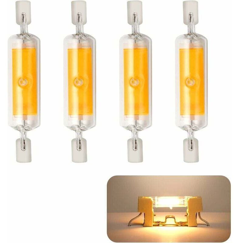 4 Stück R7S LED 78mm dimmbare Leuchtmittel 10W 230V, LED Leuchtmittel Warmweiß 3000K, 800LM COB LED Leuchtmittel, 360° Abstrahlwinkel, Entspricht 80W