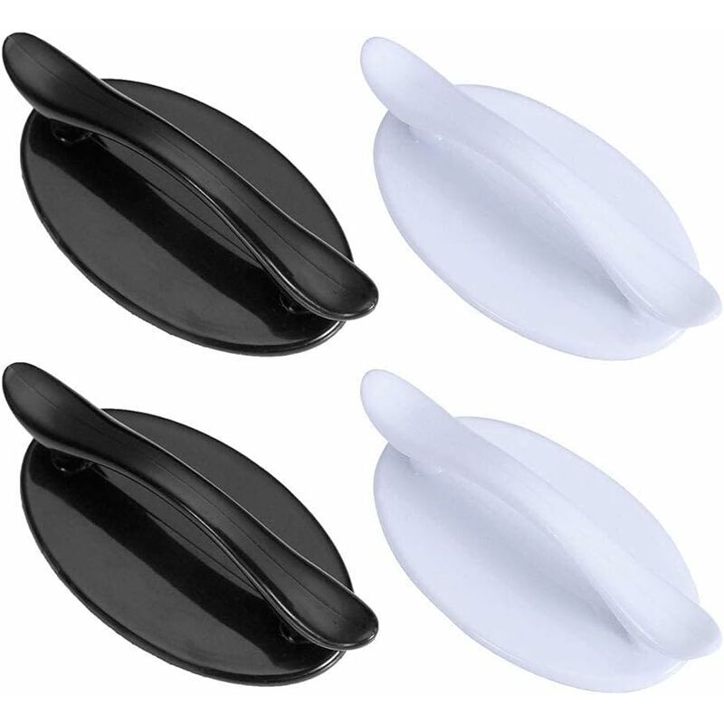 4 Stück Tür- und Fenstergriffe (weiß und schwarz), selbstklebender Hilfs-Zuggriff, Sofort-Tür-/Fenstergriff, selbstklebende Schnellgriffe für Tür,