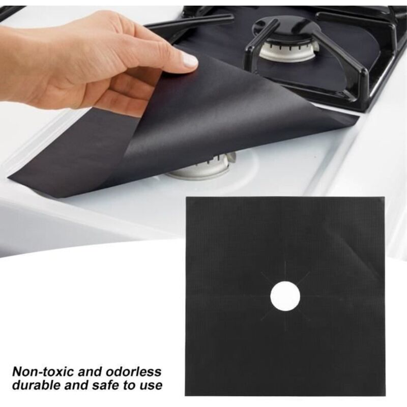 4 Stück Universal-Gasherd-Blechschutz, Wiederverwendbarer Schutz für Gasherd HB057