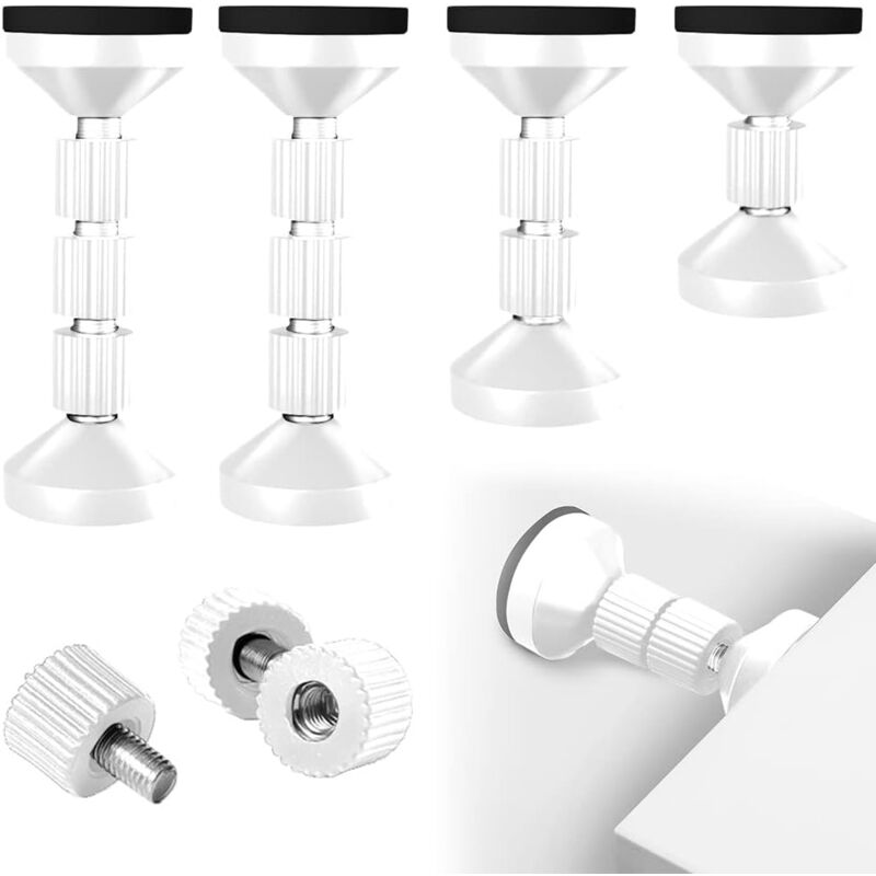 Aougo - 4 Stück verstellbare Kopfteil-Stopper, Gewinde, Anti-Shake-Bettrahmen, Wand-Kopfteil-Stopper, Anti-Shake-Befestigung für Betten,