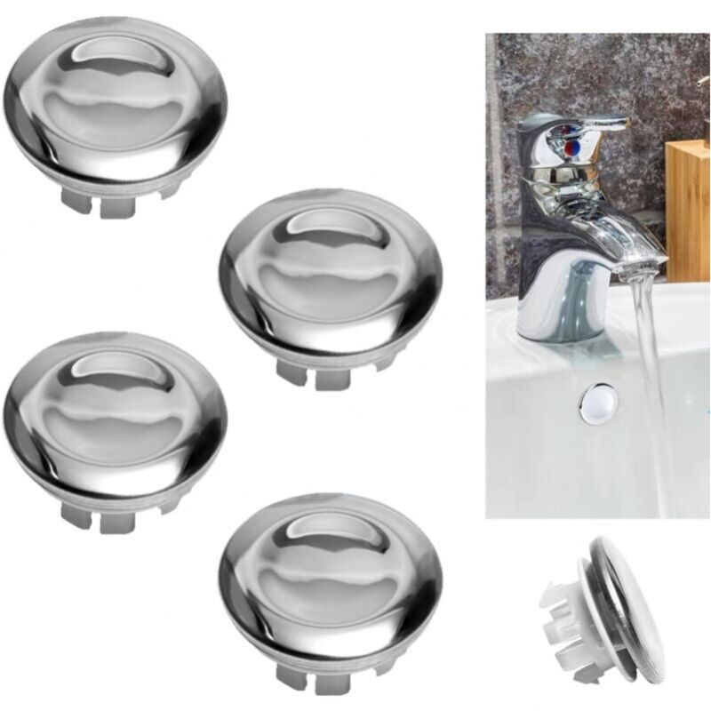 Cyslmuk - 4 Stück Waschbecken-Überlaufabdeckung, dekorative Überlaufabdeckung, Waschbecken-Überlaufstopfen, Waschbecken-Überlaufabdeckung, verwendet