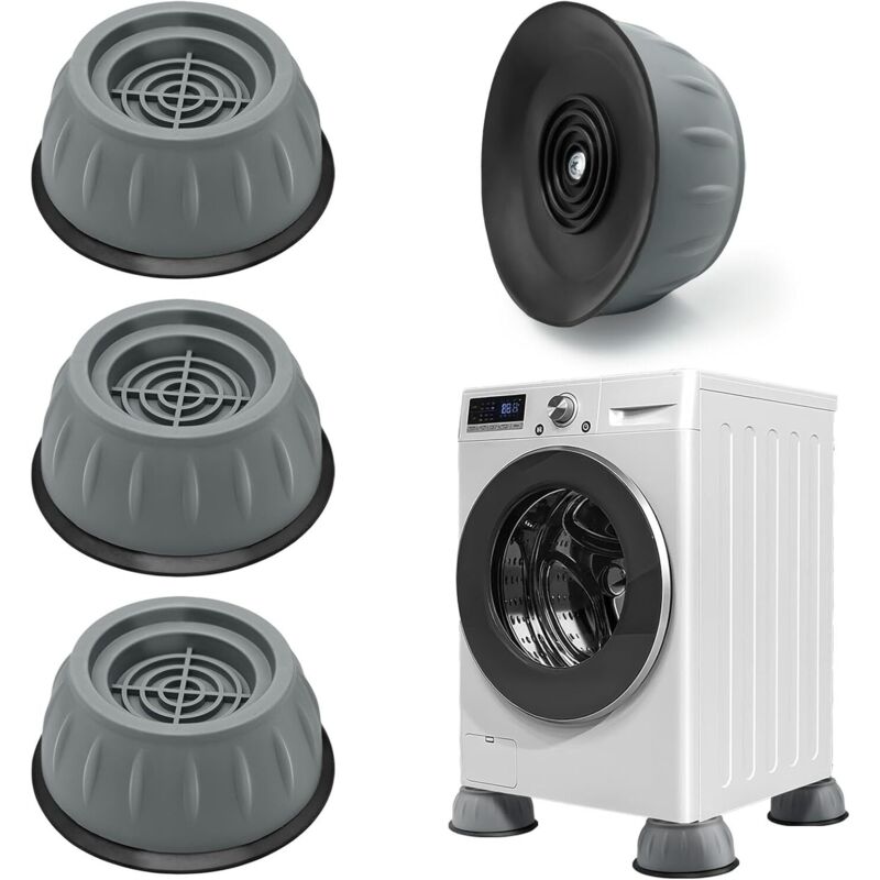 4 Stück Waschmaschine Füße, Anti Vibration Waschmaschine, Waschmaschine Dämpfer, Rutschfest Anti-Vibrations-Waschmaschinenunterstützung,