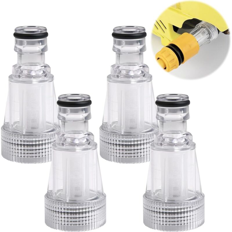 Gabrielle - 4 Stück Wasserfilter für Hochdruckreiniger, Wasserfilter Gartenzubehör Wasserzulauffilter mit 3/4 Zoll Anschluss für Gartenarmaturen,