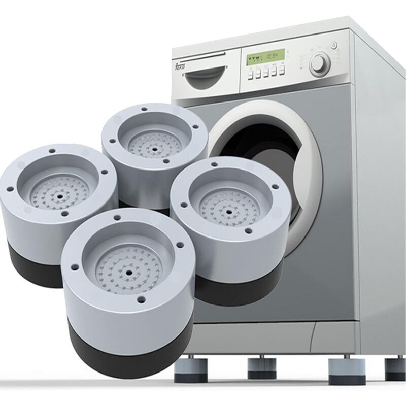Shining House - 4-teilige Antivibrationsmatten für die Waschmaschine, Waschmaschinen-Fußpolster, verhindern Bewegungsgeräusche, für Waschmaschine und