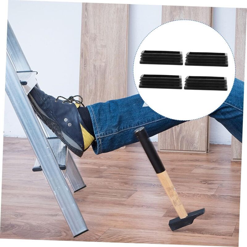 4-teilige Leiterfußabdeckungen, klappbare Leiterbeinschoner für Stühle, Tischbeinschoner, Leiterbeinkappen, Gummimatten für Stühle