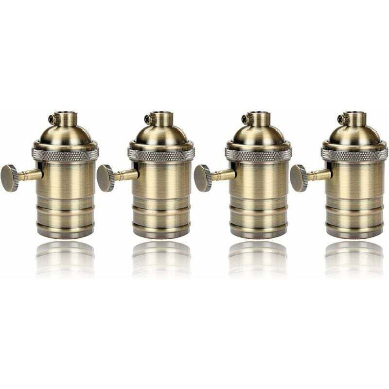 4-teiliger Edison Vintage E27 Lampenfassung-Adapter mit Schalter, Retro-Vintage-Kronleuchter, kabellos, Antikmessing