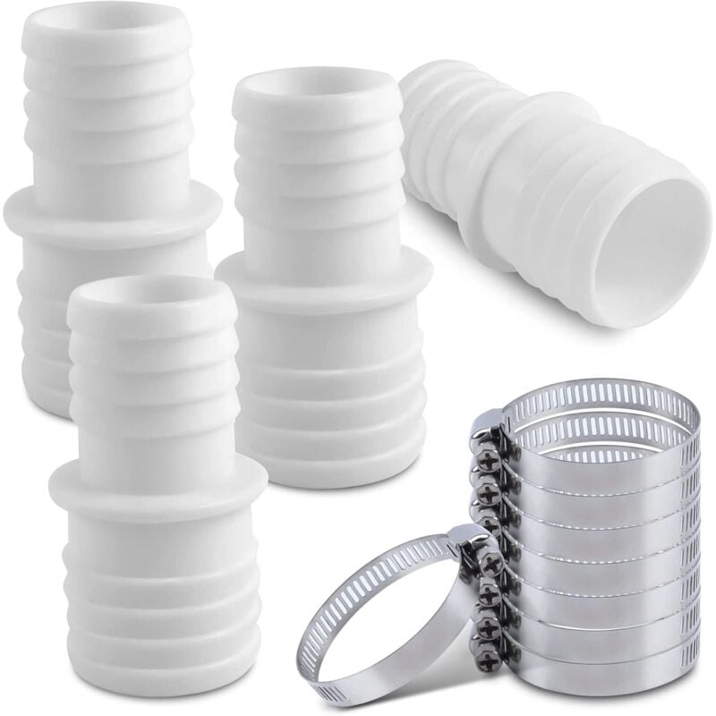 4-teiliger Pool-Schlauchverbinder, Schlauchverbinder mit Klemmen, 32 mm bis 38 mm Pool-Anschlussadapter, Pool-Schlauchadapter, Schlauchadapter