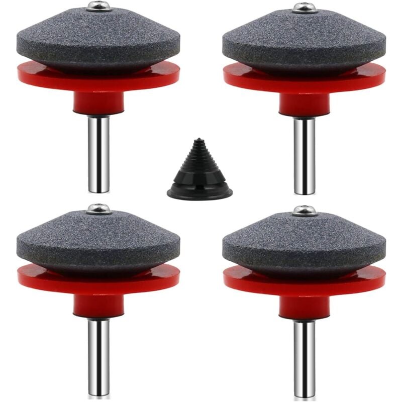 4-teiliger Universal-Rasenmäher-Messerschärfer, Rasenmäherschärfer, Rasenmäher-Zubehör mit 1-teiligem Klingenausgleichssatz, 50 x 47 mm