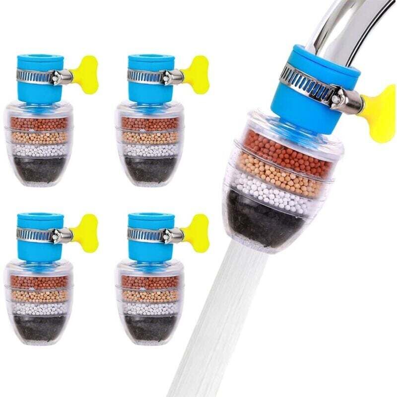 4-teiliger runder Aktivkohlefilter für Wasserhähne, Küchenfilter, Wasserfilter für Wasserhähne, Wasserfilter für Küche und Bad