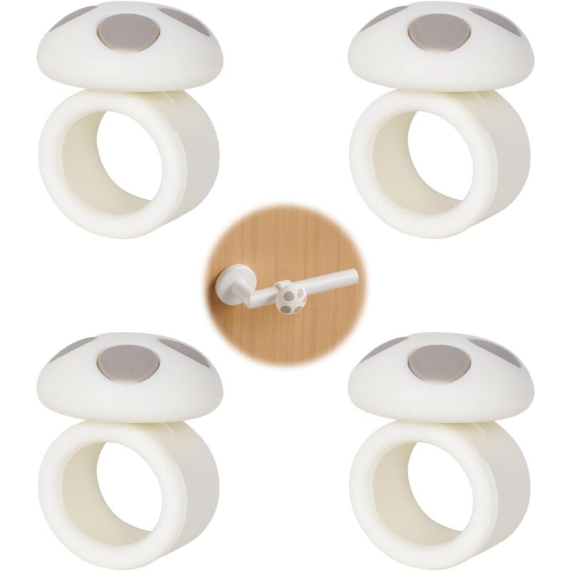 4-teiliger Türgriffschutz, Antikollisions-Gummiring, Türgriffdämpfer, Türstopper, zum Schutz von Wänden und zur Vermeidung von Beschädigungen, für