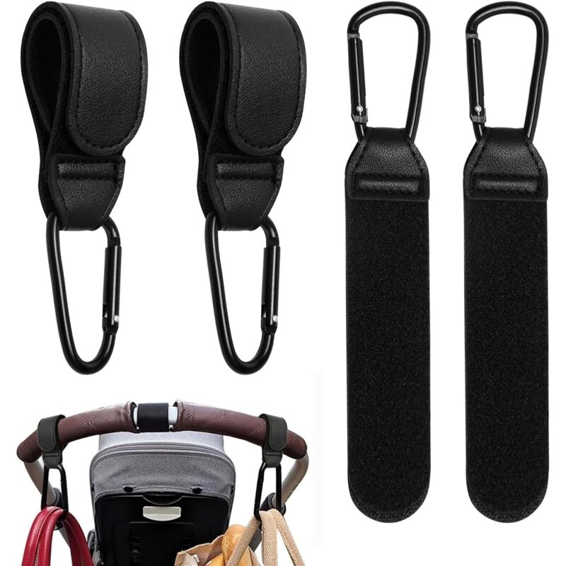 4-teiliges Kinderwagenhaken-Set, universell passende Clips für Kinderwagen, Kinderwagenzubehör, Hakenclips für Wickeltaschen, Kinderwagen,