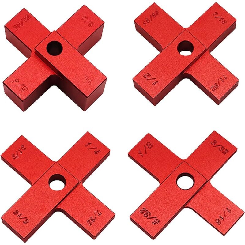 4-teiliges Kreuzhöhenmessgerät für Tischkreissäge, Tiefenmessgerät für Frästische, Messblock für DIY-Graviermaschine