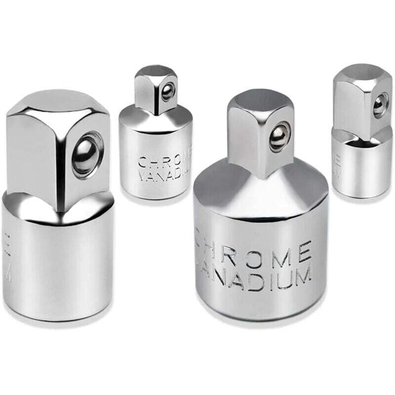 4-teiliges Ratschenadapter-Steckschlüssel-Adapter-Set, 1/2 Zoll auf 3/8 Zoll, 3/8 Zoll auf 1/2 Zoll, 1/4 Zoll auf 3/8 Zoll, 3/8 Zoll auf 1/4 Zoll,
