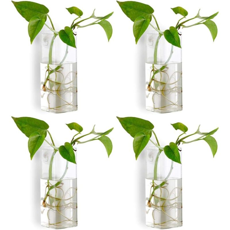 4-teiliges Set aus Kristallglas-Wandvase, Pflanzgefäß, Terrarium und Blumentopf
