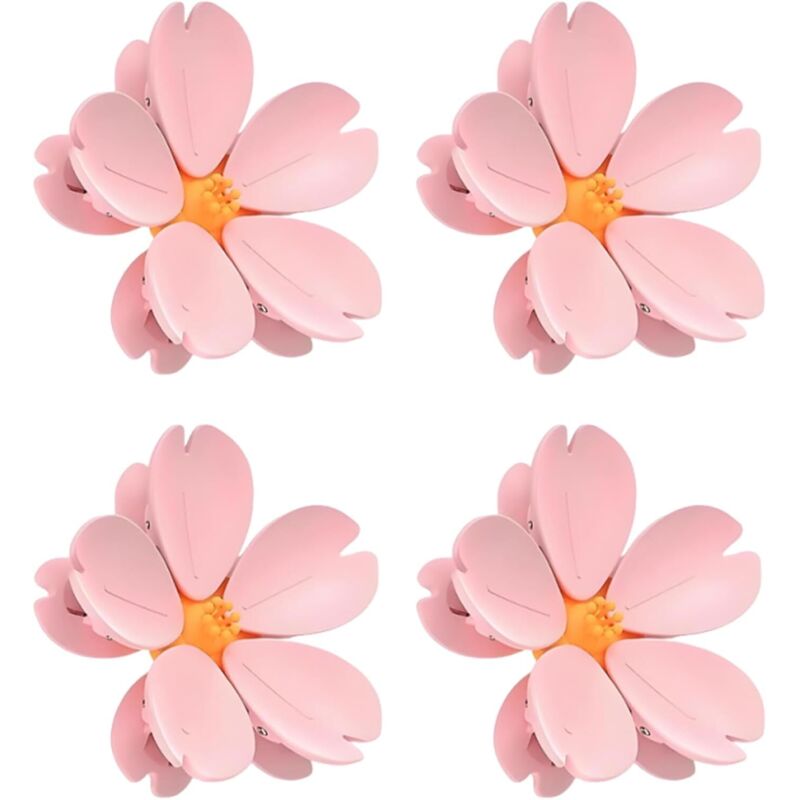 4-teiliges Set magnetischer Lebensmittelbeutelclips, blumenförmig, geeignet für Kühlschränke, Metallschränke, Büros, Küchen und Cafés
