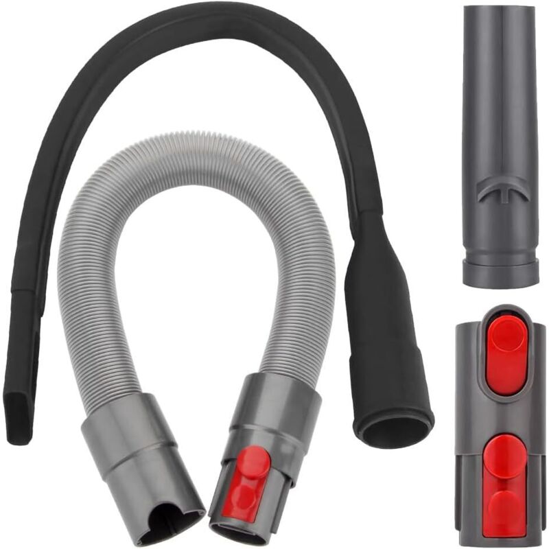 4-Teiliges Set Staubsauger Zubehör für Dyson V7 V8 V10 V11 V12 V15 Staubsauger Schlauch Verlängerung + Flexible Fugendüse + Adapter Zubehör