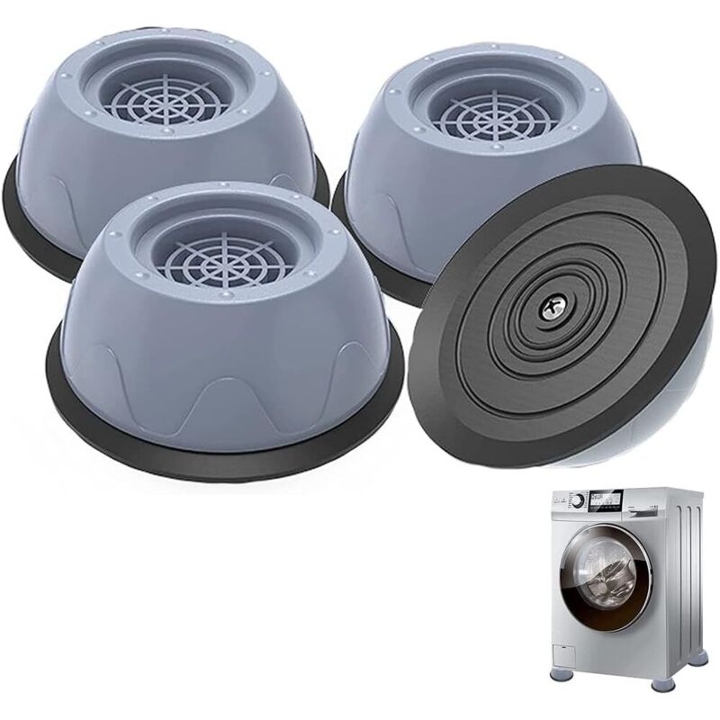 4-teiliges Set Waschmaschinenfüße, Antivibrationspads, Waschmaschinenfüße, einfach zu montieren, für Waschmaschinen, Trockner, Kühlschränke,