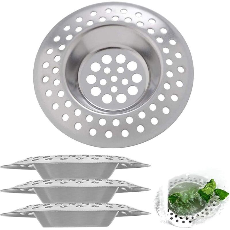 4-teiliges Spülbecken-Siebset, Edelstahl-Spülbecken-Sieb, Spülbecken-Gitter, Filtersieb, für Spülbecken
