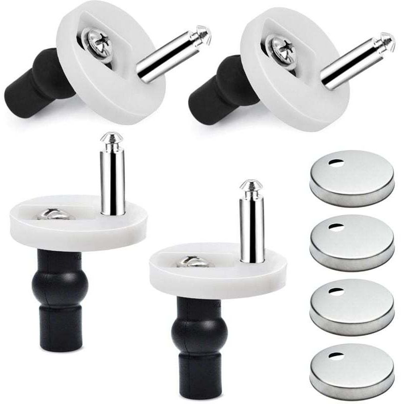 4-teiliges WC-Sitz-Befestigungsset, WC-Sitz-Ersatz, WC-Sitz-Scharniere, WC-Sitz-Befestigungsmaterial, Edelstahl