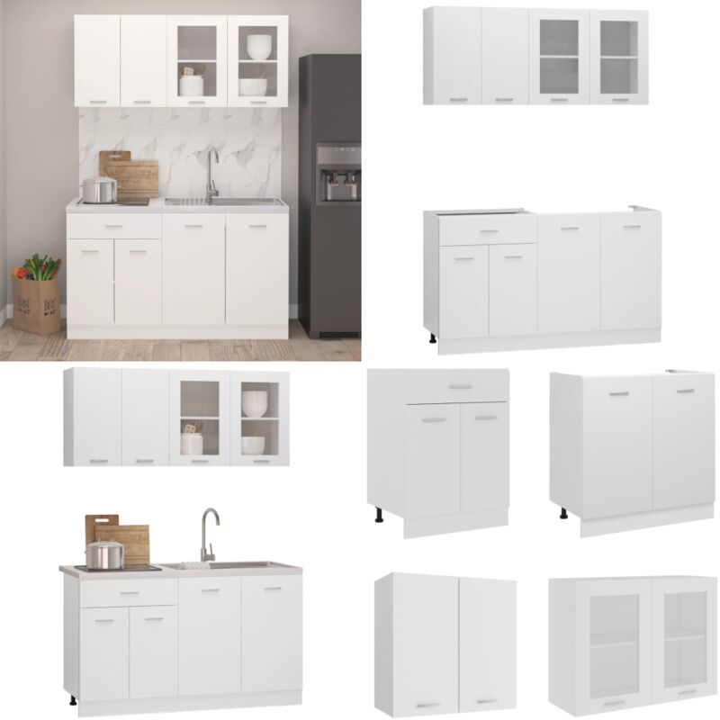 Vidaxl - 4-tlg. Küchenzeile Weiß Holzwerkstoff - Küchenmöbel - Küchenzeile - Weißes Küchenset - Einbauküche - Holzwerkstoffeinrichtung - Home & Living