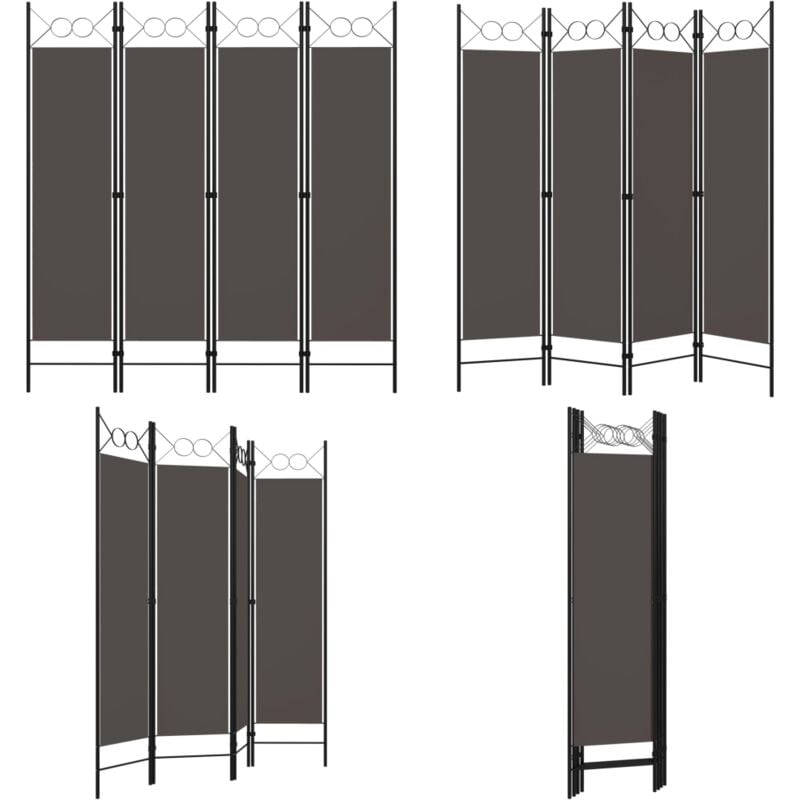 4-tlg. Raumteiler Anthrazit 160 x 180 cm - Raumteiler - Dekorationsartikel - Wohnaccessoires - Trennwandsystem - Privacy Screen - Home & Living